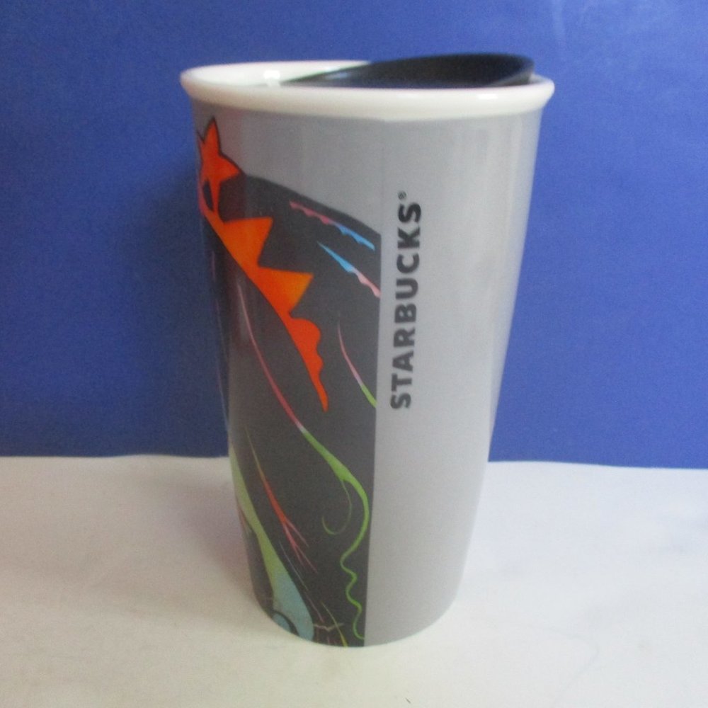2 -- Starbucks Tumblers New Florida in Box and Used Mermaid Drinking Coffee - Picture 5 of 10